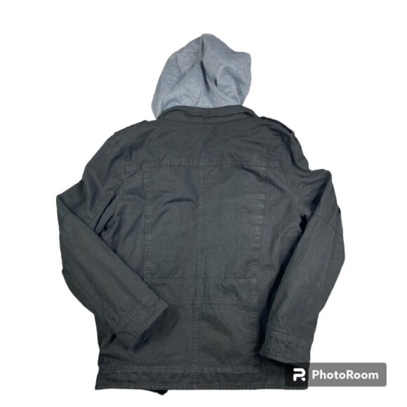 Levi’s trucker jacket Sherpa lining and attached hoodie true black size S - Picture 4 of 14